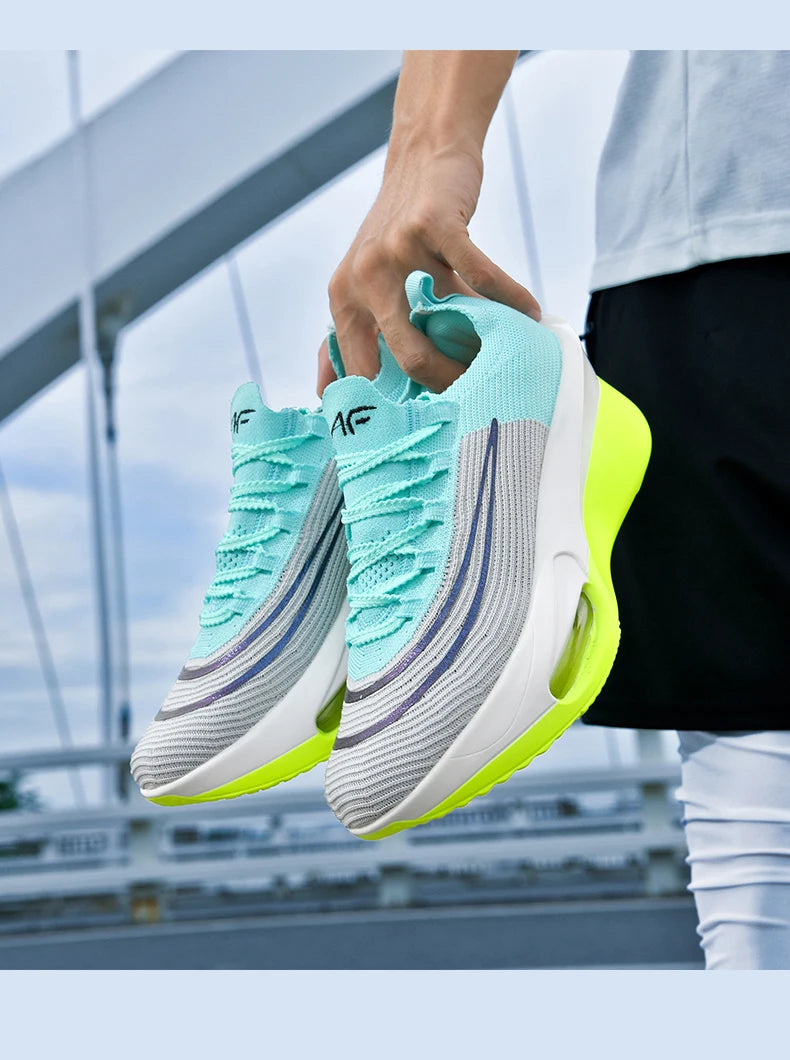 Casual Sneakers Air Cushion Running Shoes Jogging Marathon Men Sports Breathable Lightweight Comfortable Nonskid Leisure Sneaker