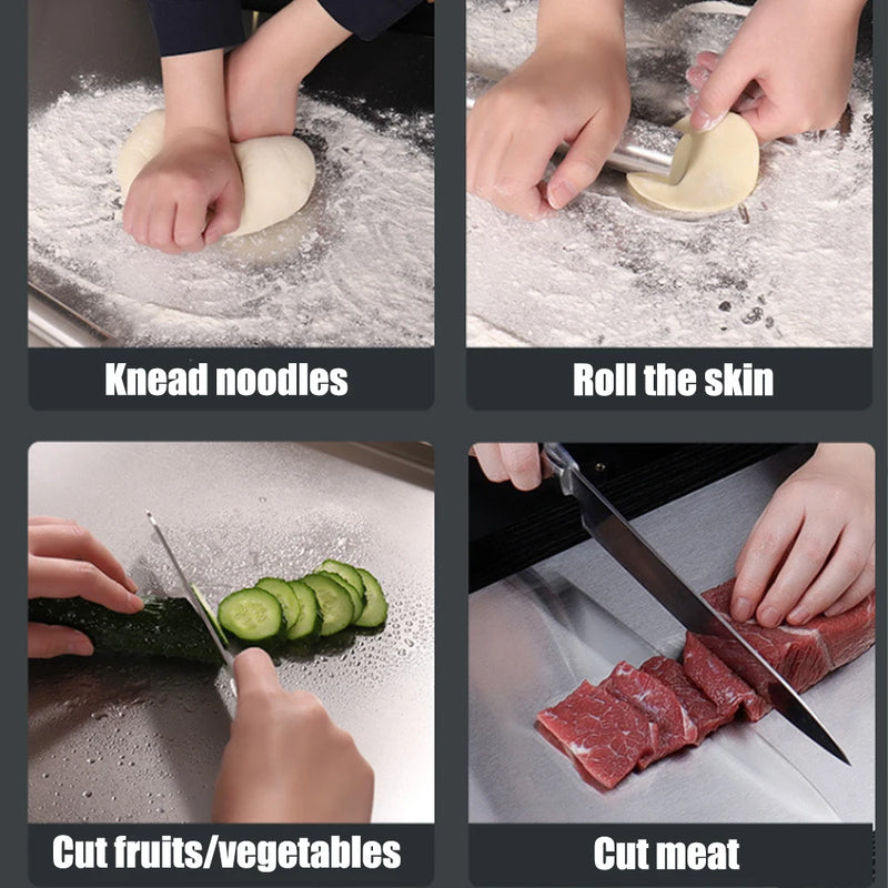 Stainless Steel Cutting Board 60*40cm Multifunctional Cut Vegetables and Meat Chopping Board Home Kitchen Rectangular Board