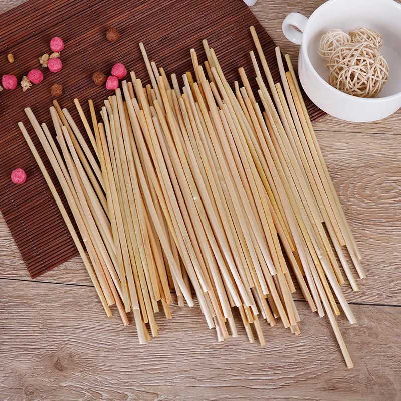 100PC 20CM Eco-friendly Biodegradable Drinking Straws Disposable Natural Wheat Straws Cocktail Straw Bar Milk Tea Drinks