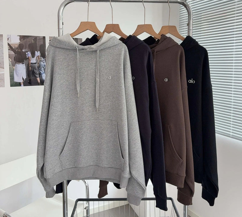 Oversized Hoodies for Women Casual Loose Sports Pocket Pullover Long-sleeved Top Solid Women&
