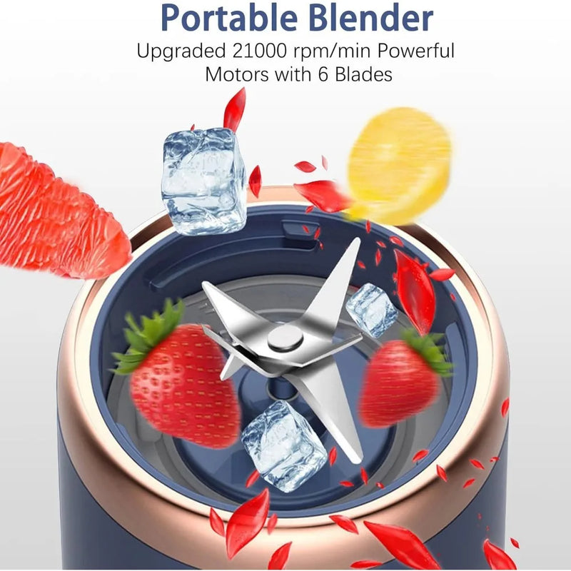 300mlPersonal Blender PortableMini Blender USB RechargeableSingle Serve Blender for Milkshakes and Smoothies Suitable for Travel