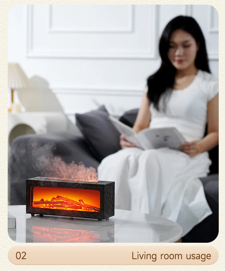 Air Humidifier Essential Oil Diffuser Flame Aroma Humidifier Home Room Fragrance Diffuser with Night Light Aromatherapy Diffuser