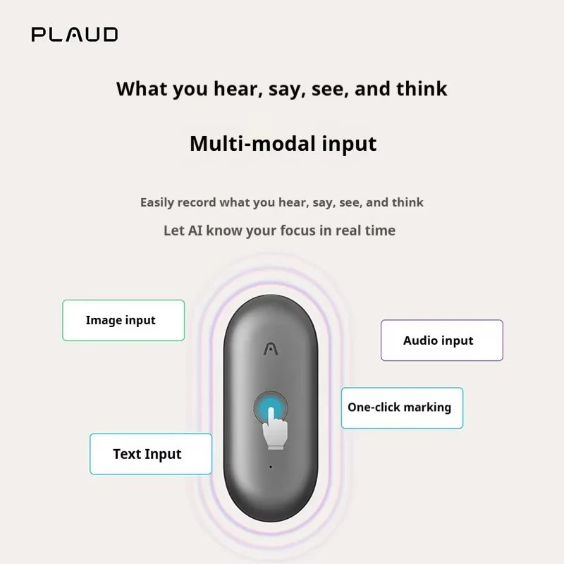 New Plaud Notepin S Wearable AI Voice Recorder, AI Notetaker, Smart Transcription & Summarization, with Wristband & lapel clip