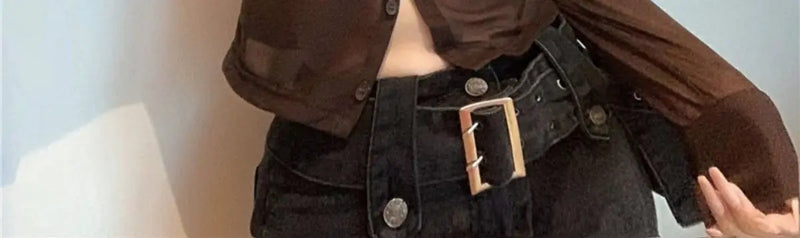 Mesh Sheer Shirts Women Long Sleeve Sunscreen Crop Tops Sexy Summer Thin Breathable Skinny Fashion Ins Streetwear Ladies Chic