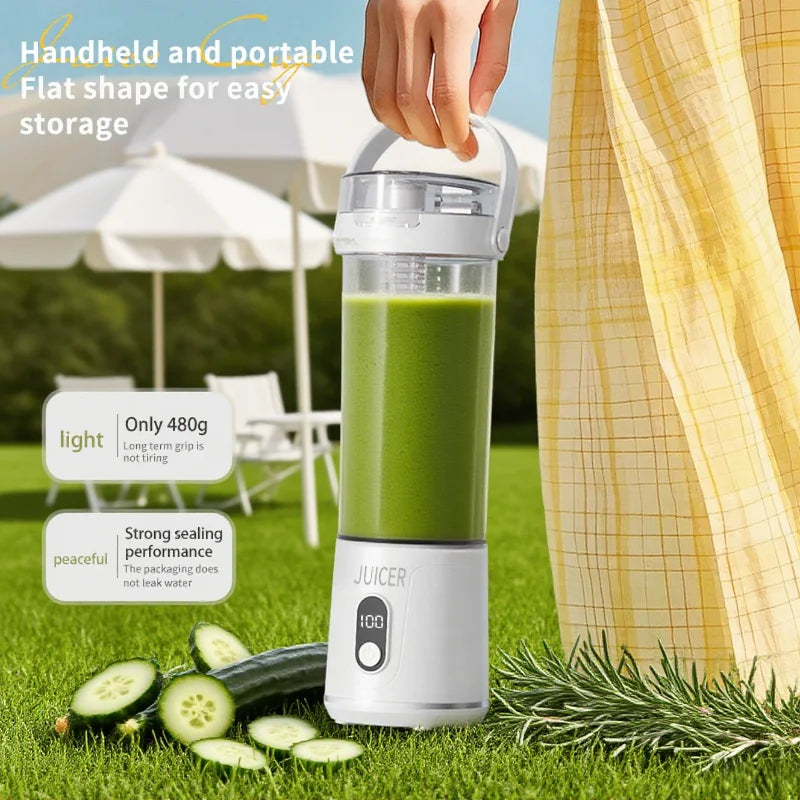 Portable Blender 600ML Electric USB Rechargeable Juicer for Smoothies Fruits Personal Mini Juicer for Travel Outdoor Fitness