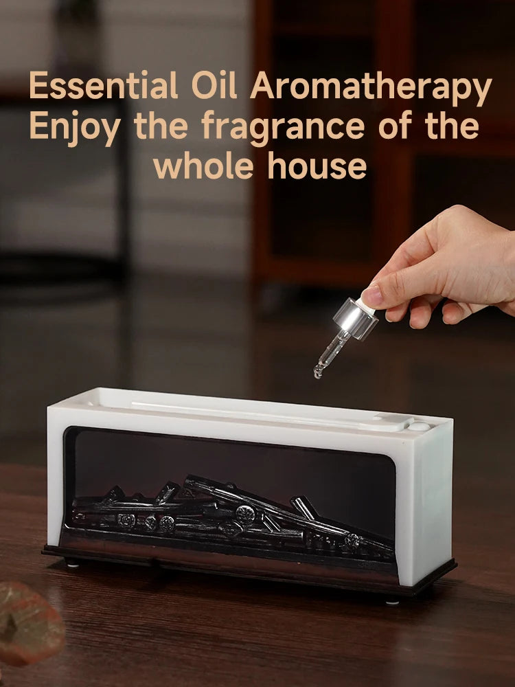 Air Humidifier Essential Oil Diffuser Flame Aroma Humidifier Home Room Fragrance Diffuser with Night Light Aromatherapy Diffuser