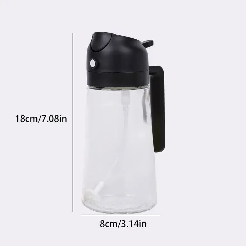 1pc 450ML Dual-Purpose Oil Mister Bottle with Automatic Shut-Off Sprayer - BPA-Free PET Plastic for Cooking, Grilling, Baking
