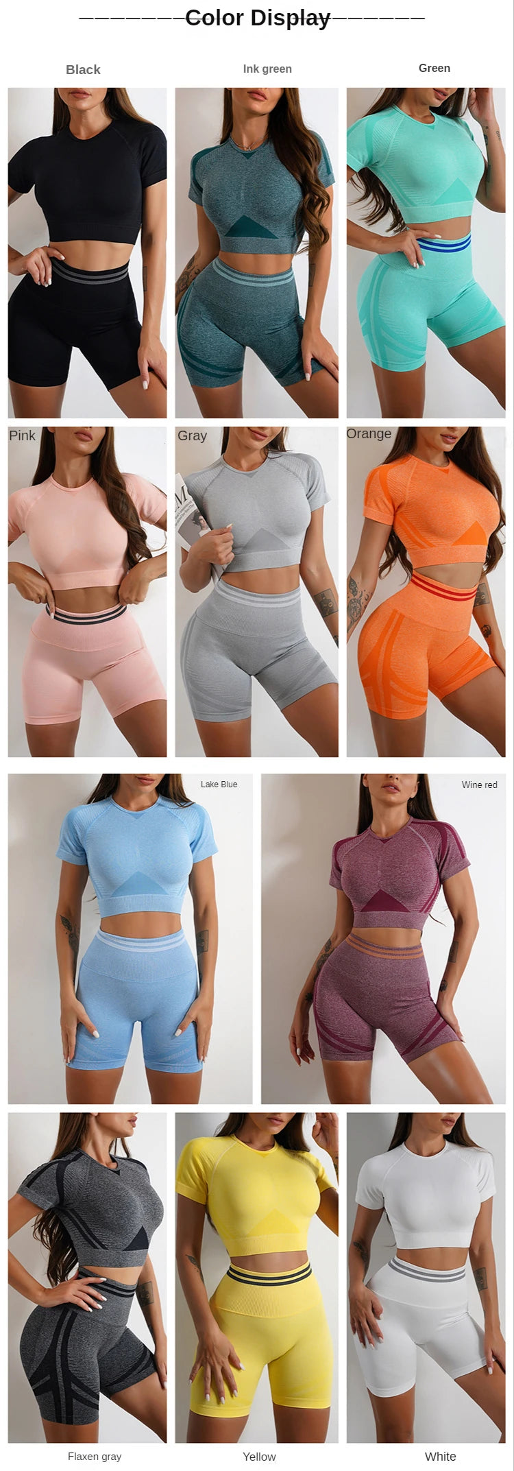 Seamless Yoga Sets Sports Fitness Peach Hip-lifting Shorts Beauty Back Short-Sleeved Suits Workout Gym Leggings Set for Women