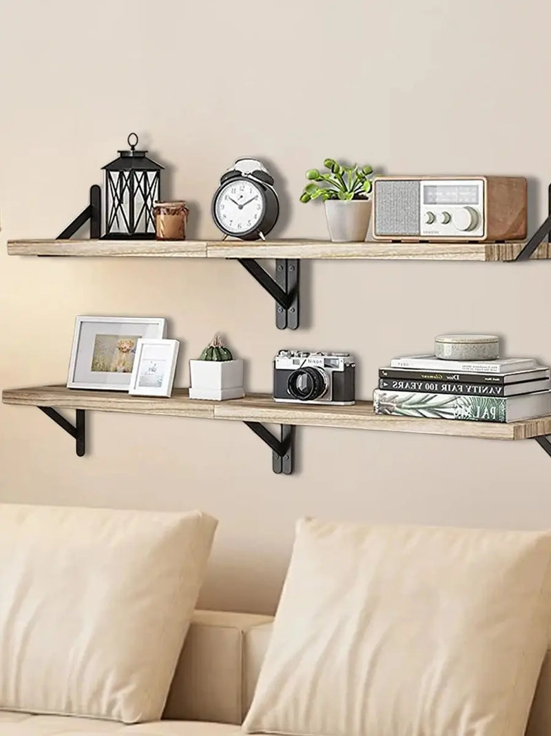 Floating Shelves for Wall,Bookshelves，Wall Mounted Wood Shelf for Living Room, Bathroom, Bedroom, Kitchen, Home Decor
