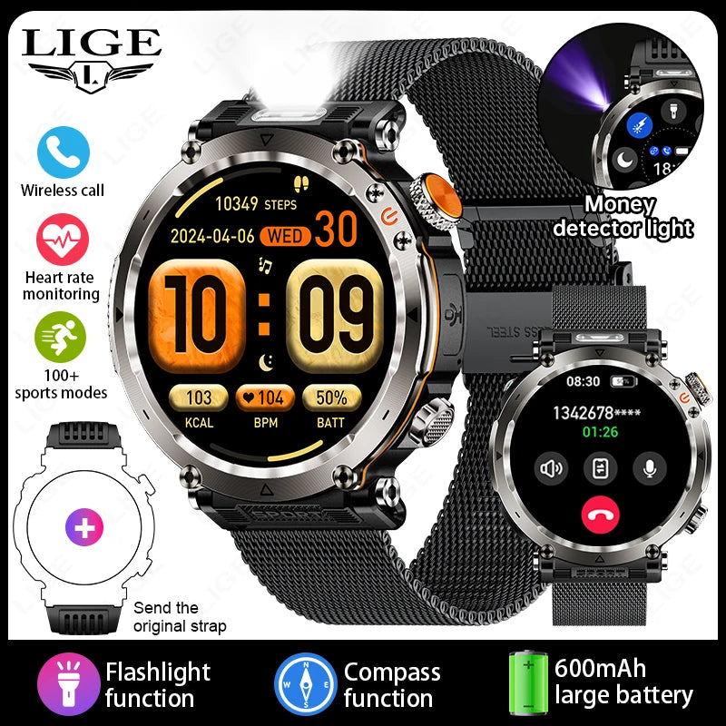LIGE 600mAh Battery Smart Watch Men 1.7&