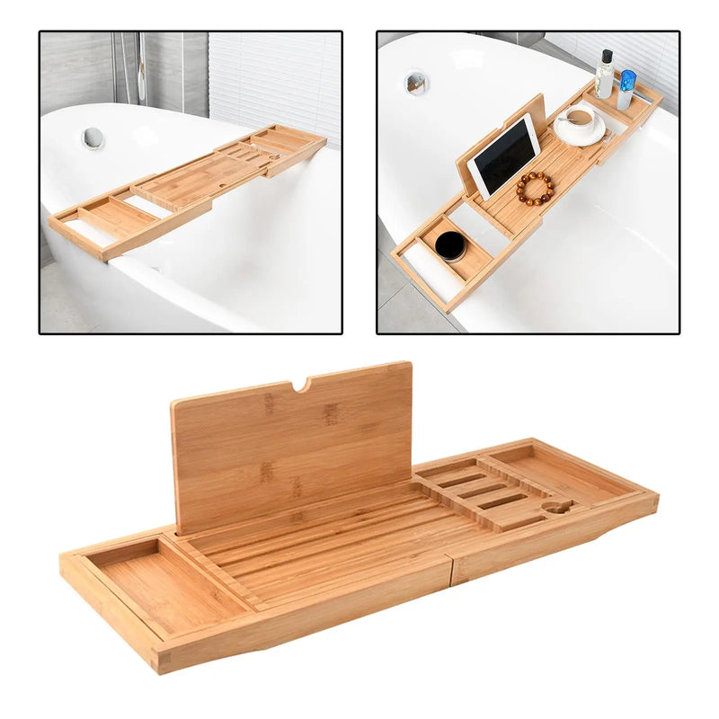 Bathtub Tray Bath Caddy Tray for Tub with Slots Holds Book,Phone ,Soap 23.62&