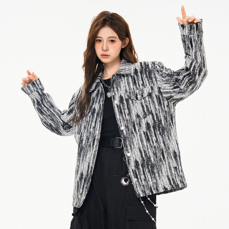 Elegant Denim Jackets Women 2025 Korean New luxury Coat Chic Print Women&