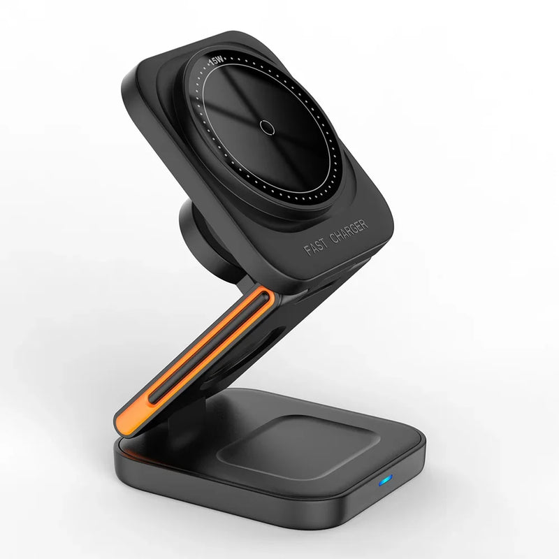 30W Wireless Charger iPhone 3in1 Magnetic Foldable Wireless Charging Station for iPhone 15 14 13 12 Pro Apple Watch 8 9 Airpods