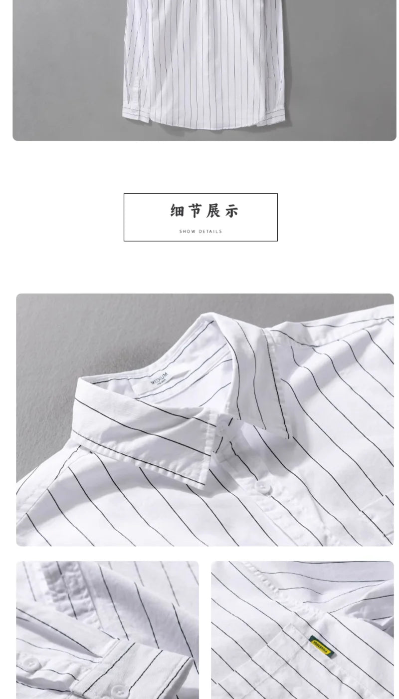Striped Men Long Sleeve Spring Autumn Fashion Casual Versatile Shirt