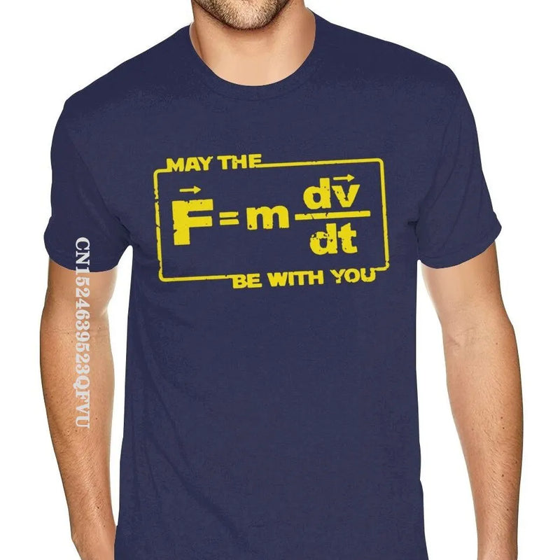 Oversized “May The Force” Star Equation T-Shirt – Funny Physics & Space Graphic Tee for Men and Women