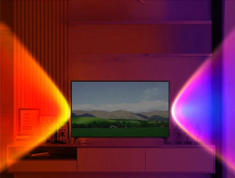 USB Sunset Lamp LED Rainbow Neon Night Light Projector Photography Wall Atmosphere Lighting for Bedroom Room Decor Nightlights