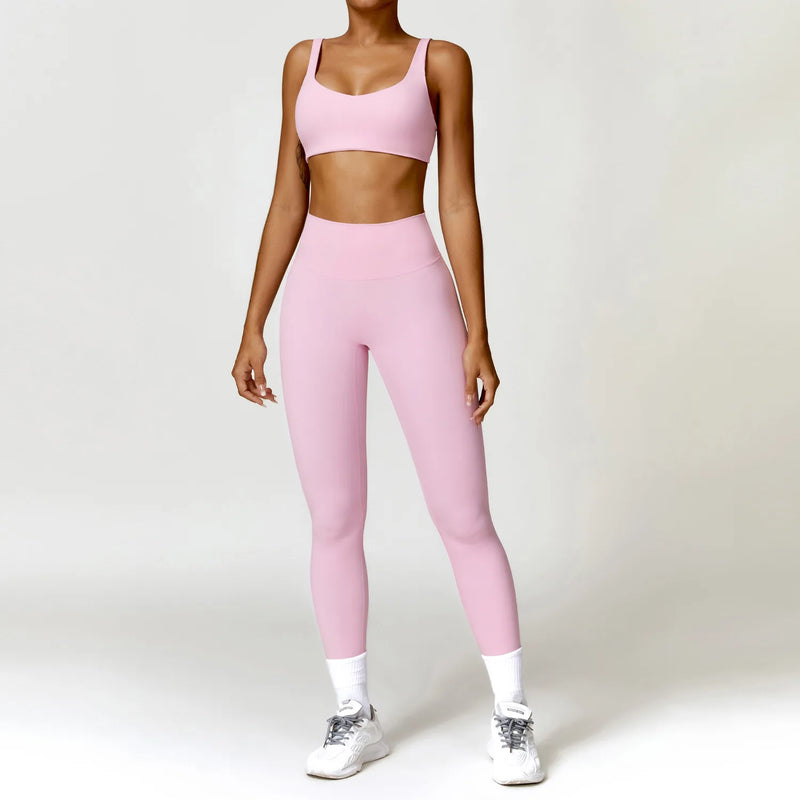 Yoga Suit 2 Pieces Sportswear Sports Set Women Tracksuits Gym Clothes Sport Bra Fitness Long Sleeve Top Workout Legging Yoga Set