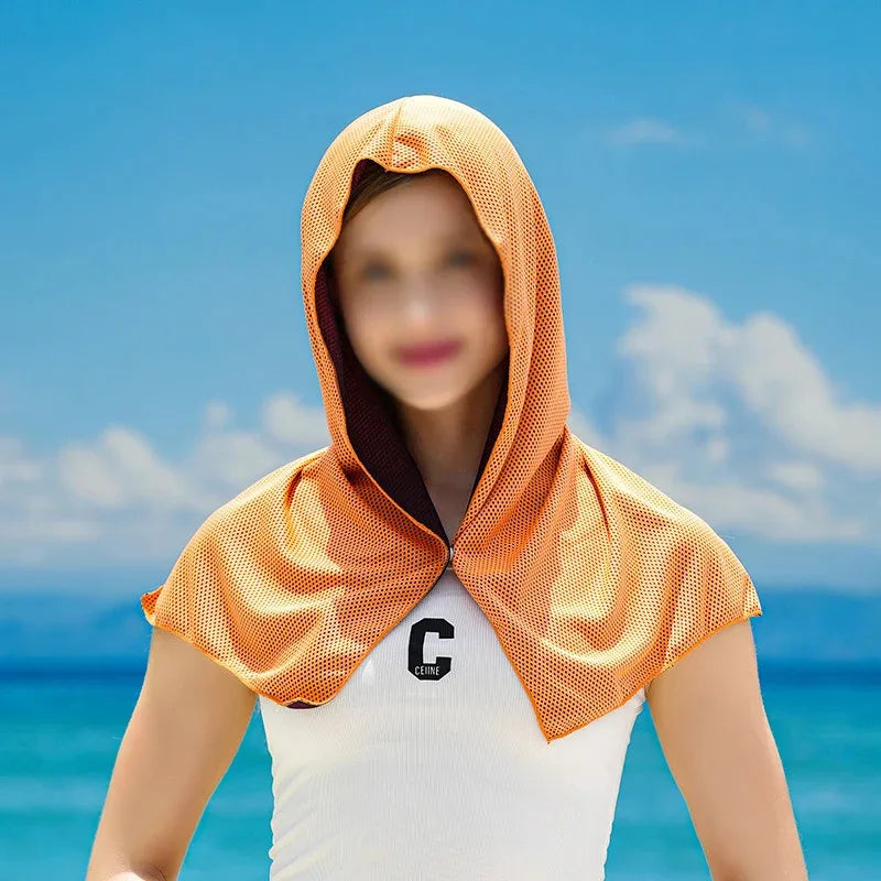 Cooling Hoodie Towel - UV Protection, Quick Drying, Perfect for Sports, Camping, Workouts, Cycling, Golf, Running, Hiking, and F