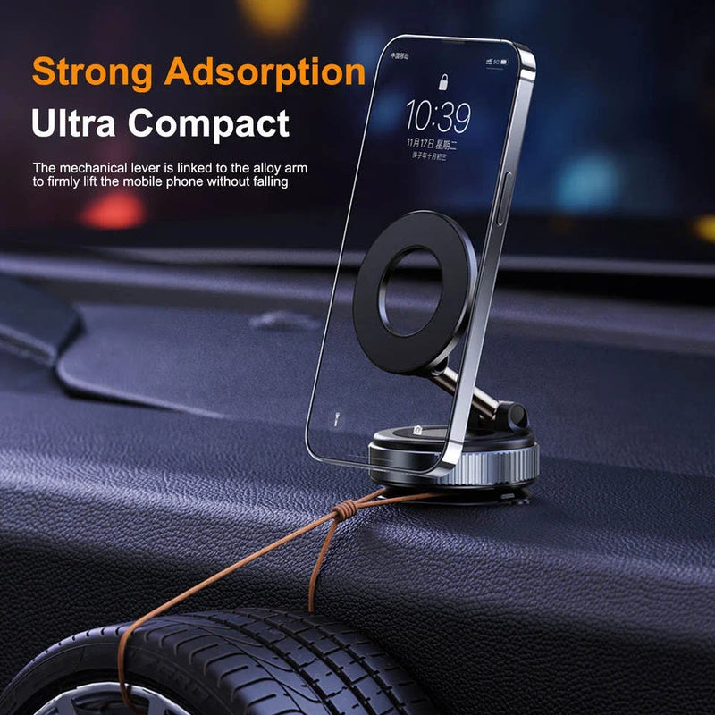 New foldable vacuum adsorption magnetic car phone holder 2025 suction cup dedicated navigation phone holder