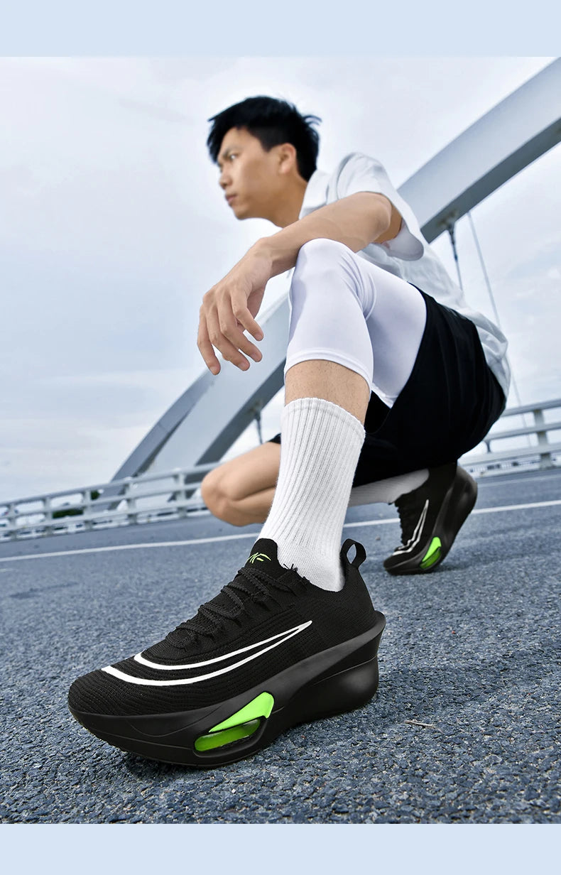 Casual Sneakers Air Cushion Running Shoes Jogging Marathon Men Sports Breathable Lightweight Comfortable Nonskid Leisure Sneaker