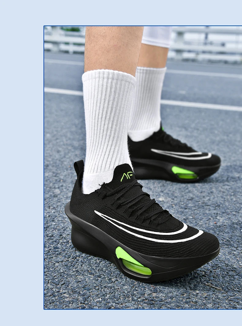 Casual Sneakers Air Cushion Running Shoes Jogging Marathon Men Sports Breathable Lightweight Comfortable Nonskid Leisure Sneaker