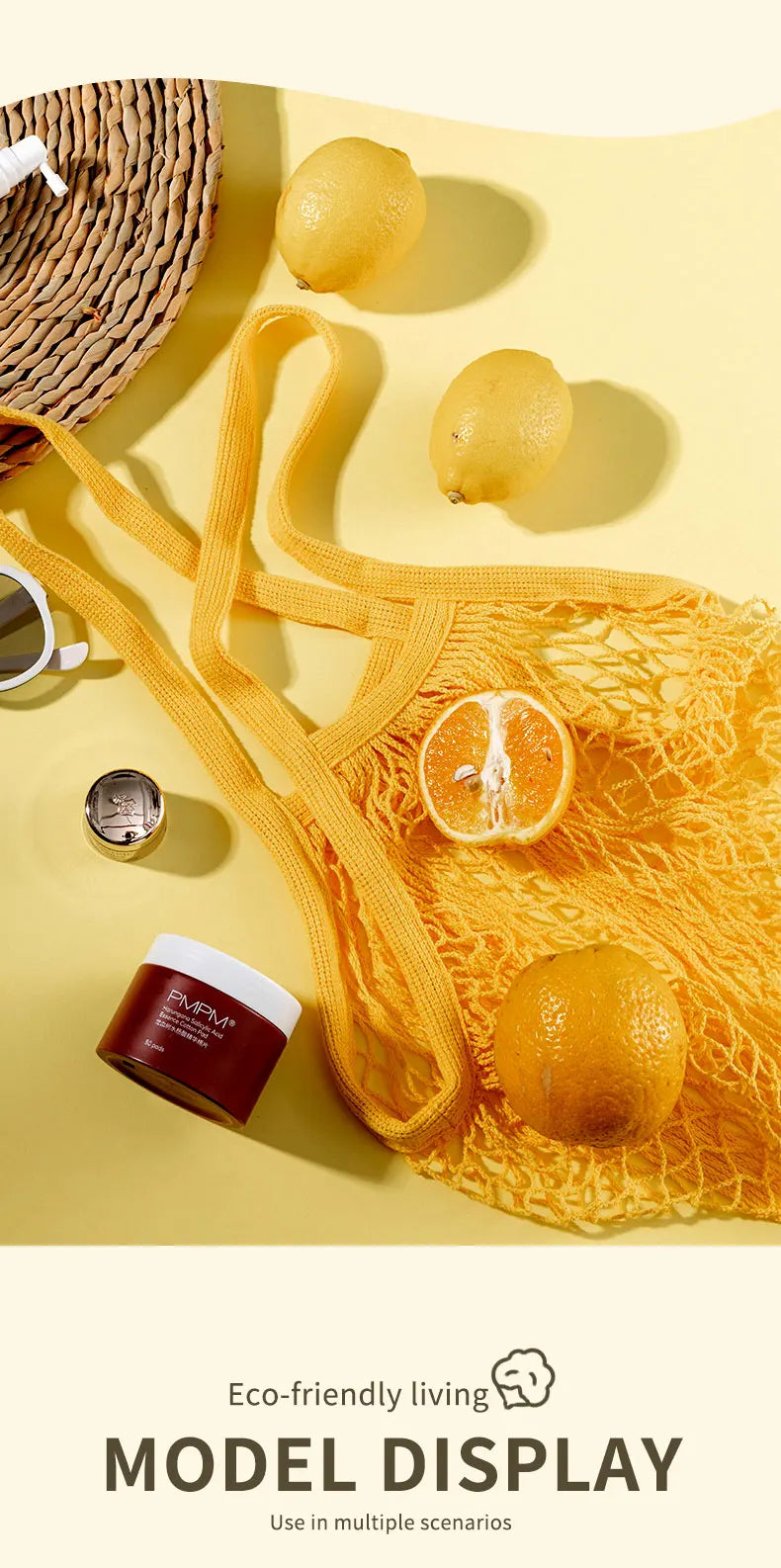 Bremium Reusable Mesh Shopping Bag Cotton Grocery Bags Portable Washable Durable Long Handle Tote Bags Reusable Produce Bags