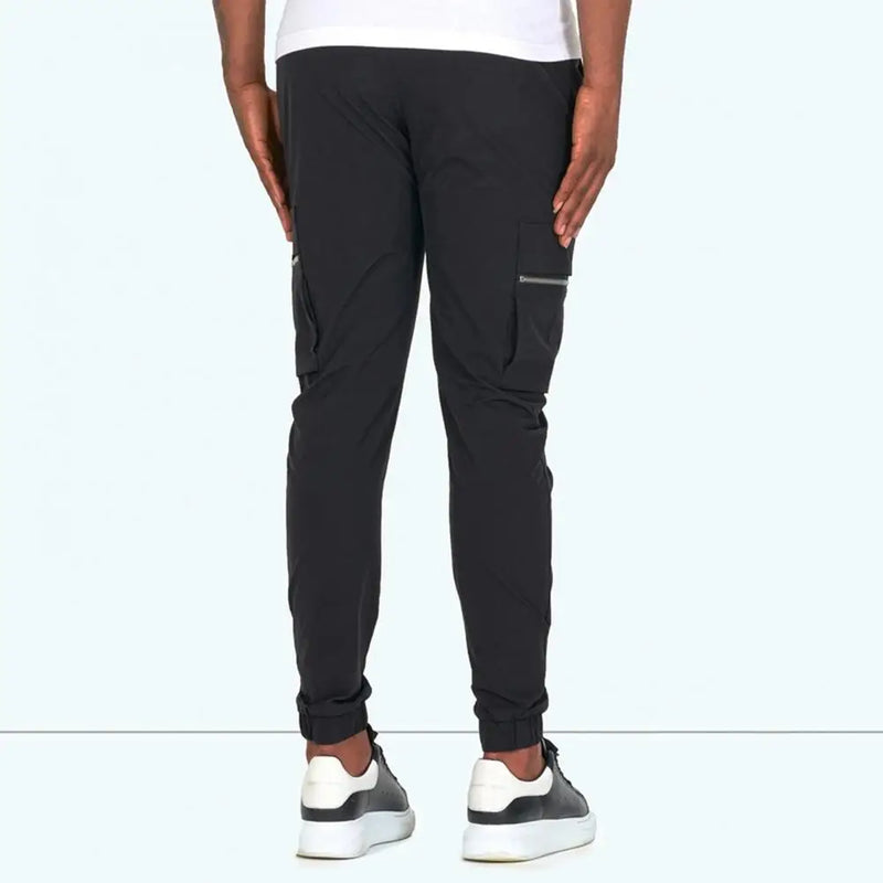 Mens Cargo Pants Zipper Pockets Jogger Running Hip Hop Streetwear Slim Sport Trousers Male Training Workout Fitness Sweatpants