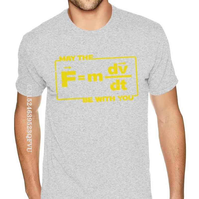 Oversized “May The Force” Star Equation T-Shirt – Funny Physics & Space Graphic Tee for Men and Women