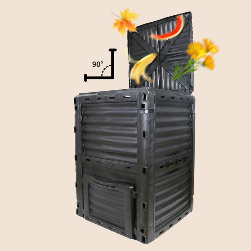300L Composting bin Large capacity Garden Composter Container For Accommodate Food Scraps Fruits Vegetables Eggshells