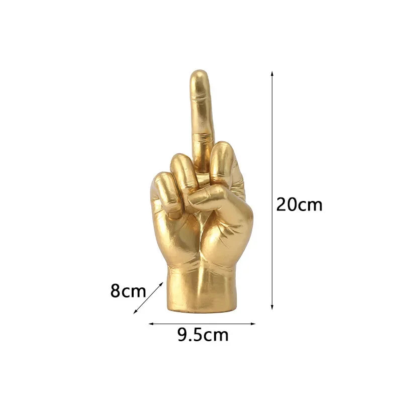 Tatiana Haven™ Trendy Resin Middle Finger Statue – Hip Hop Home & Desk Decor