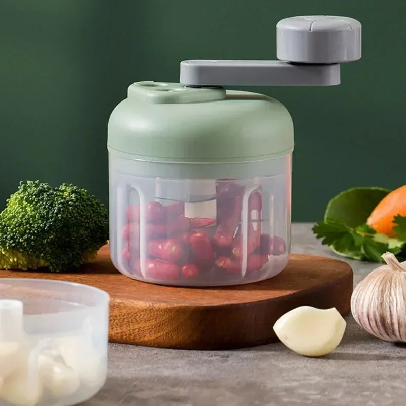 Multifunctional Vegetable Chopper Small Food Processor Manual Hand-Cranked Food Chopper Mincer Tool Garlic Kitchen Items