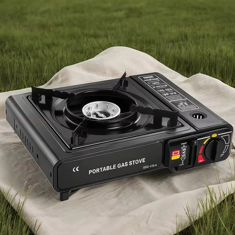 Portable chimney-style stove, suitable for outdoor barbecuing, camping and family gatherings. Multi-functional compact cooking