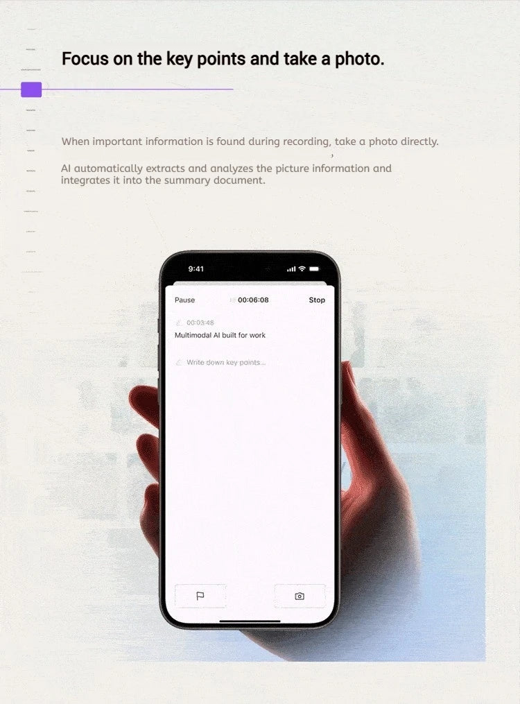 New Plaud Notepin S Wearable AI Voice Recorder, AI Notetaker, Smart Transcription & Summarization, with Wristband & lapel clip