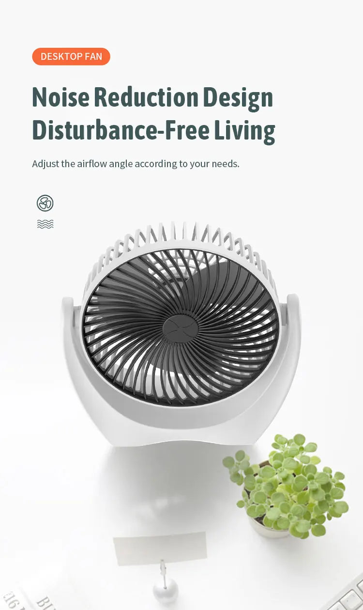Portable Mini USB-Charged Desk Fan for Desktop Use - Compact and Convenient!