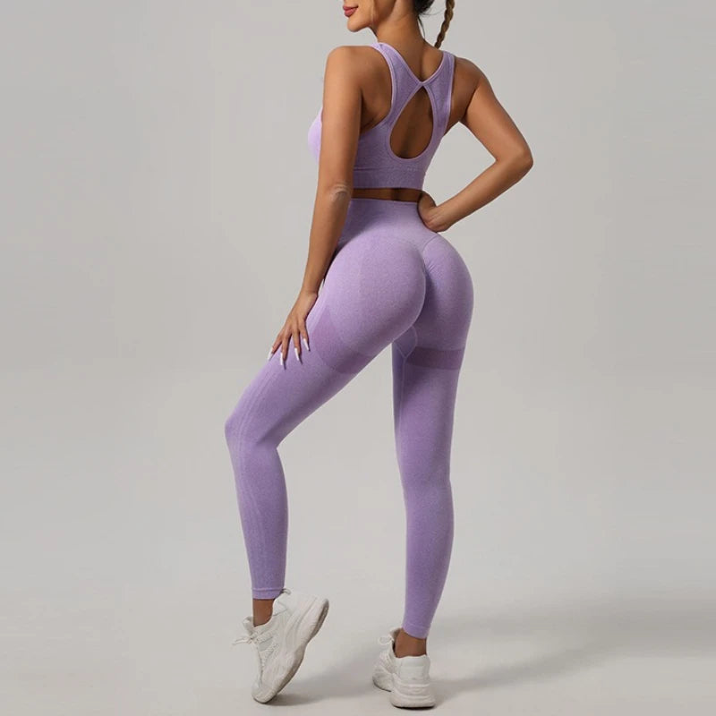 Yoga wear set, sports vest, underwear, high-waisted trousers, peachy buttocks, fitness