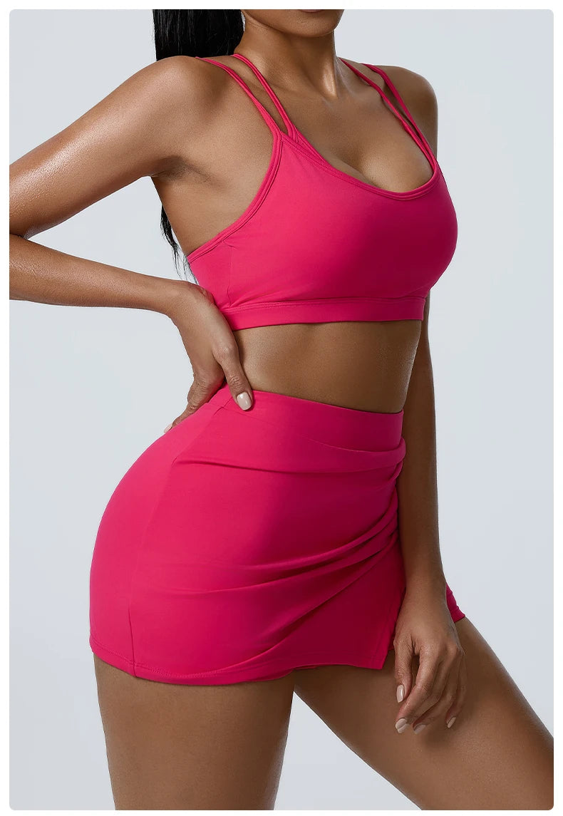 Yoga Sets 2 Pieces Workout Sets for Women Tracksuit Sportswear Gym Clothes High Waist Shorts Outfits Running Suits Fitness Bras