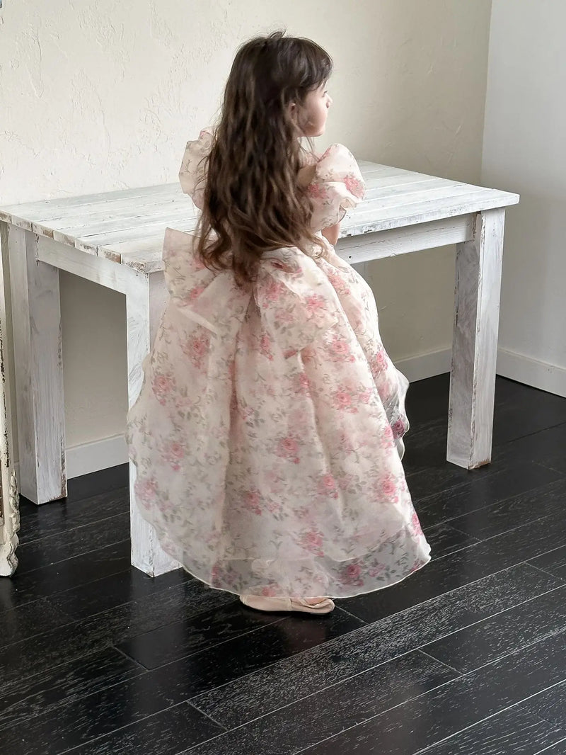 Casual Summer Girls Princess Dress – Sweet Floral Bow Knot Style