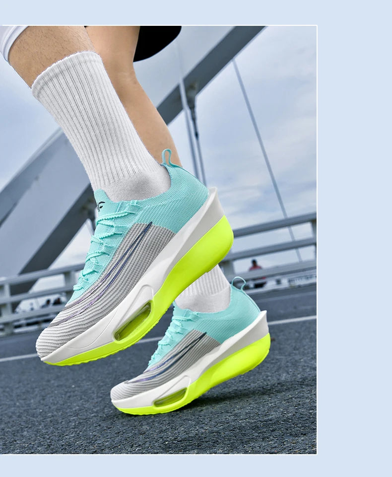 Casual Sneakers Air Cushion Running Shoes Jogging Marathon Men Sports Breathable Lightweight Comfortable Nonskid Leisure Sneaker