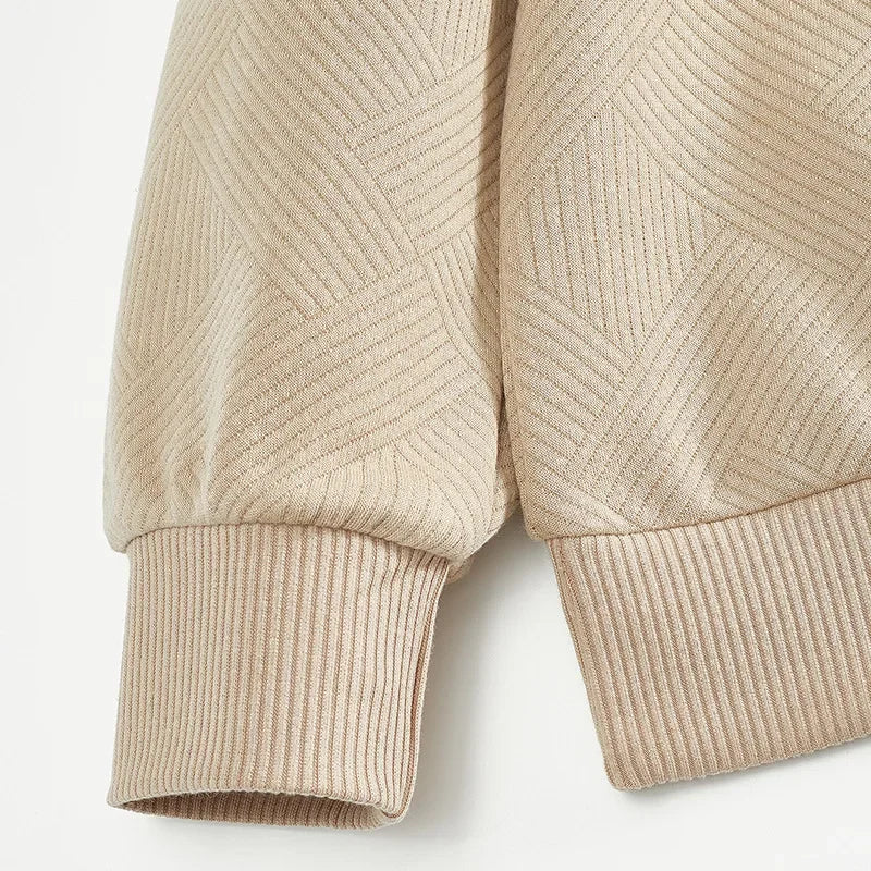 Men’s Zipper Polo Sweatshirt – Turn-Down Collar Long Sleeve Pullover for Autumn and Winter