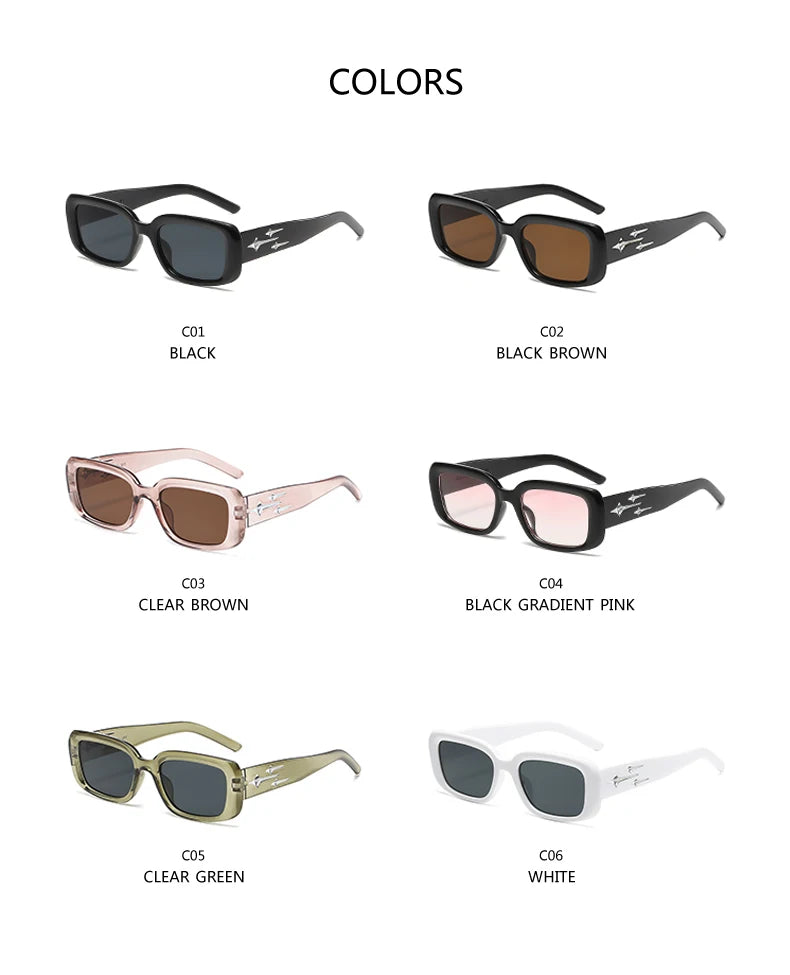 Retro Y2K Style Small Square Sunglasses Women kitten Eye Sunglasses Fashion Colorful Mirror Goggles Men Punk Sports Suns Glasses