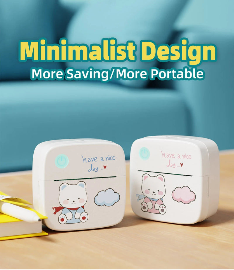 1200mAh Mini Printers Wireless Bluetooth Label Maker Printer 57mm Thermal Stickers Printer For School Home Text Photo Printing