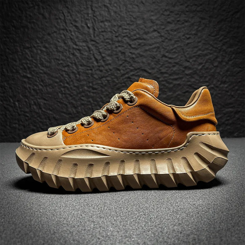 Chunky Sneakers Men Designer Sport Shoes Fashion Casual Microfiber Leather Breathable Height Increased Flat Platform Board Shoes