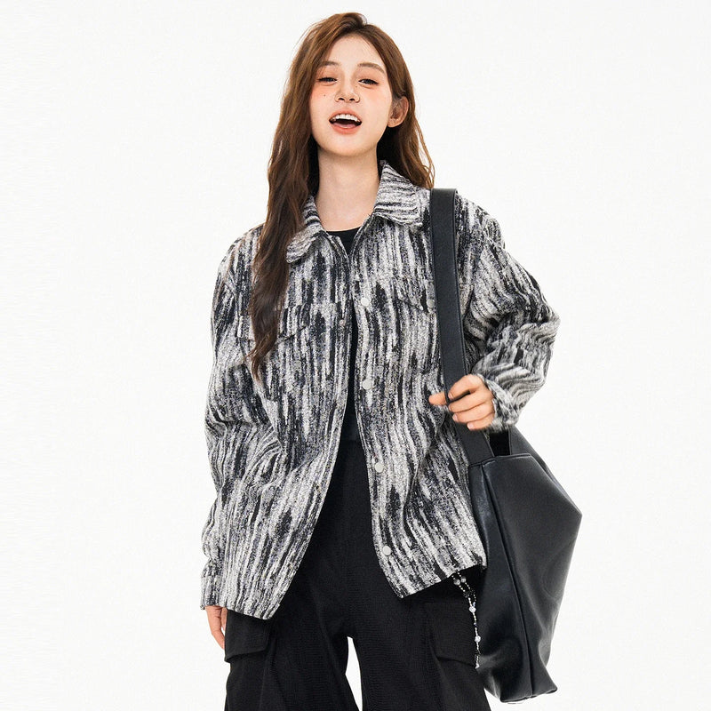 Elegant Denim Jackets Women 2025 Korean New luxury Coat Chic Print Women&