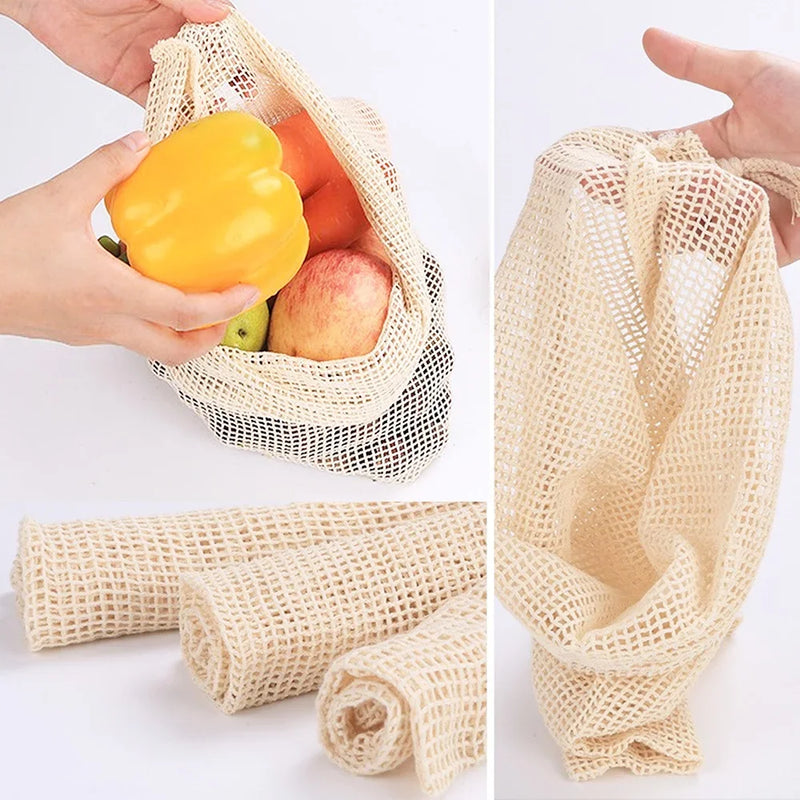 3 6 10pcs Reusable Produce Bags Set Eco Bag Cotton Mesh Vegetable Bags for Fruit Vegetable Storage Bags Reusable Shopping Bag
