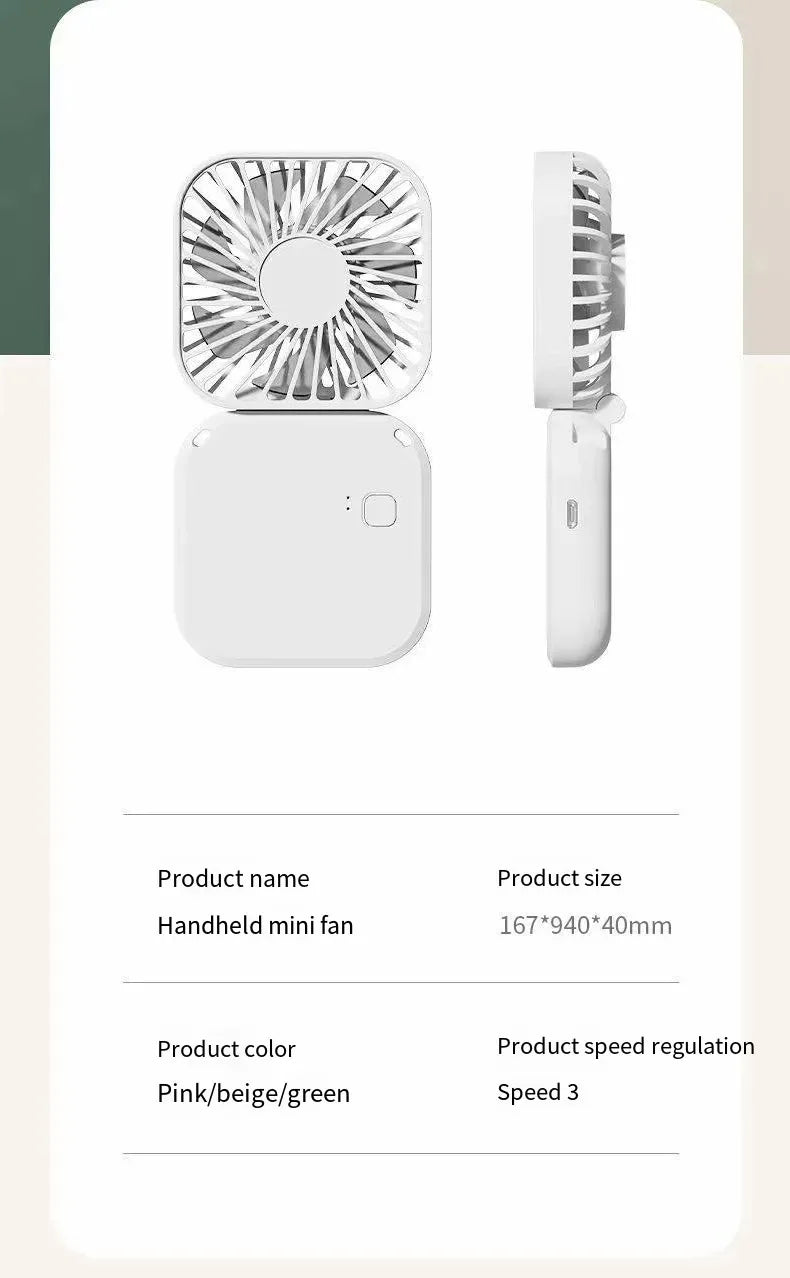 Mini Handheld Fan Mute Foldable Fan Multi-functional Turbine Fan USB Rechargeable Portable Hanging Neck Fan Mini Table Fan