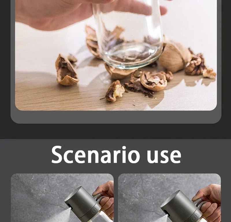 250ml Oil Spray Bottle High Borosilicate Glass Cooking Oil Dispensers Olive Oil Sprayer Mister for Air Fryer Salad Baking