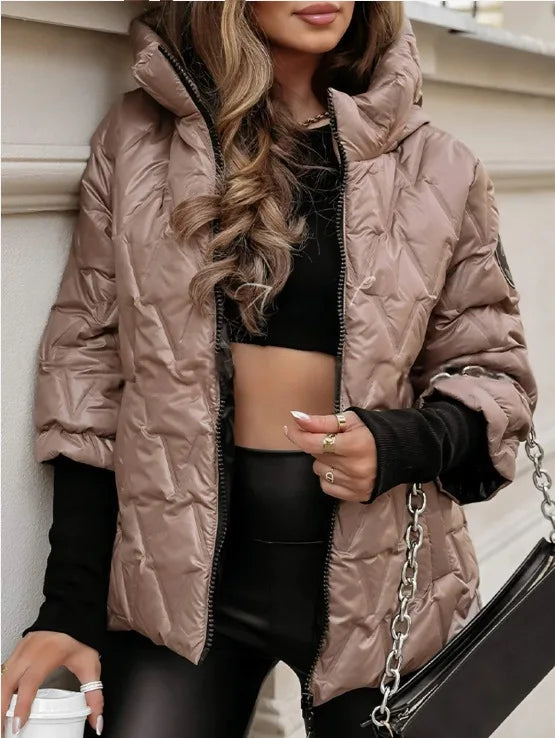 Oversized Hooded Jacket for Women – Long Sleeve Zipper Coat with Pockets for Autumn & Winter