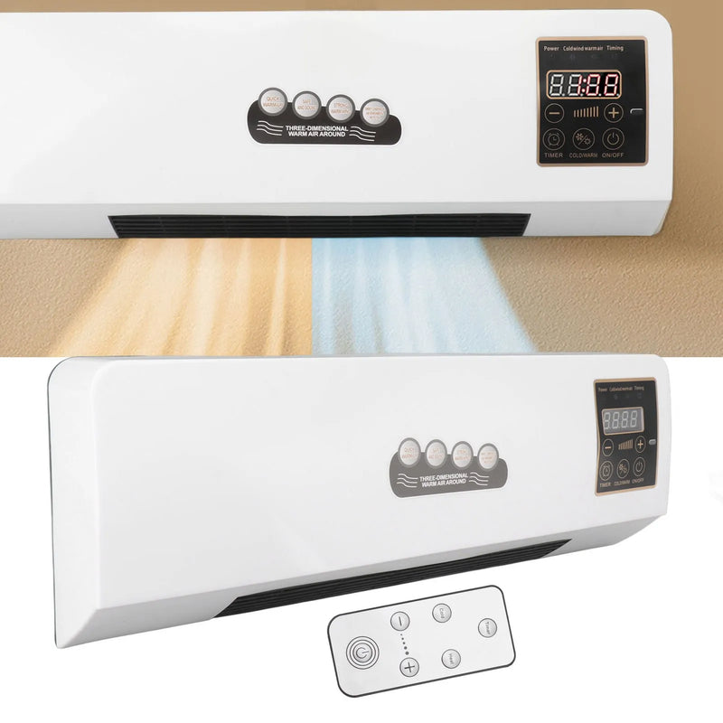 Electric Wall Heaterr Wall Mounted Hot Fan Small Heater Fan Portable Wall Mounted Electric Heater Hot Fan for Bathroom Bedroom