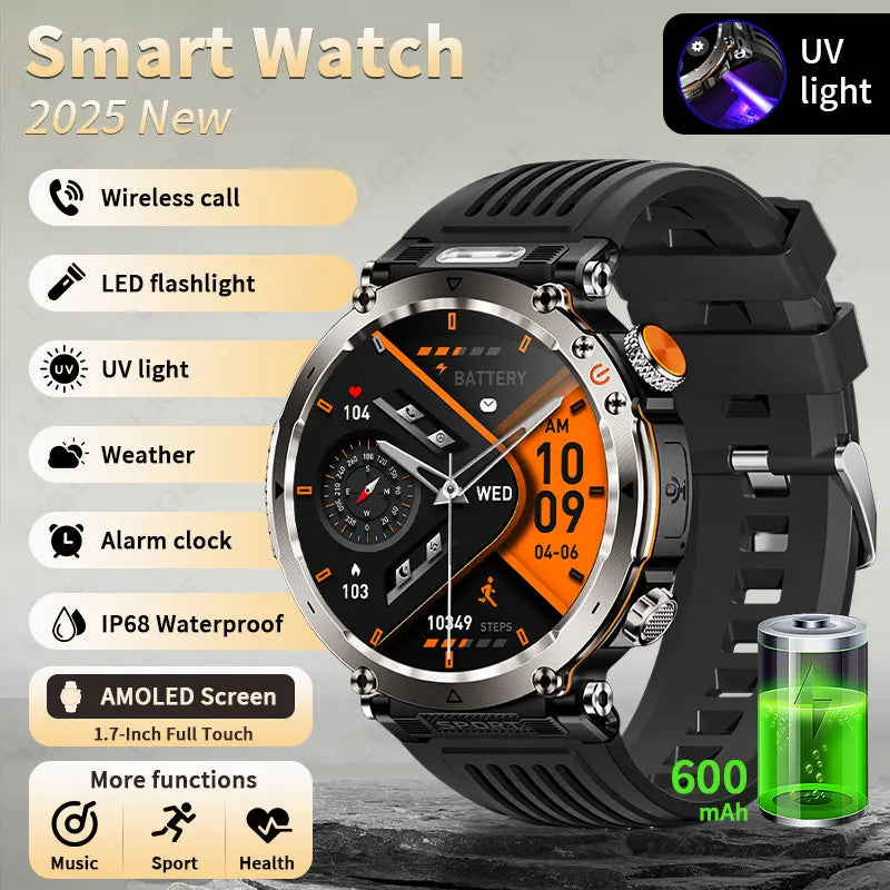 LIGE 600mAh Battery Smart Watch Men 1.7&