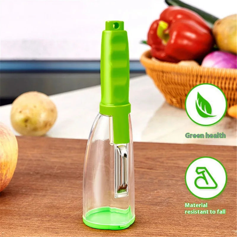 Fruit peeler with storage box for household peeling storage kitchen special anti-splash fruit and vegetable peeler